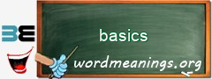 WordMeaning blackboard for basics